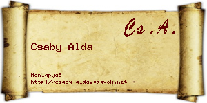 Csaby Alda névjegykártya